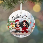 Sister Forever Ornaments - Up To 4 Sisters Ornaments (2-Side Print) - Image 5