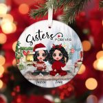 Sister Forever Ornaments - Up To 4 Sisters Ornaments (2-Side Print) - Image 6