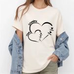 Mom And Kids T Shirts With Name Personalized white shirts  for women