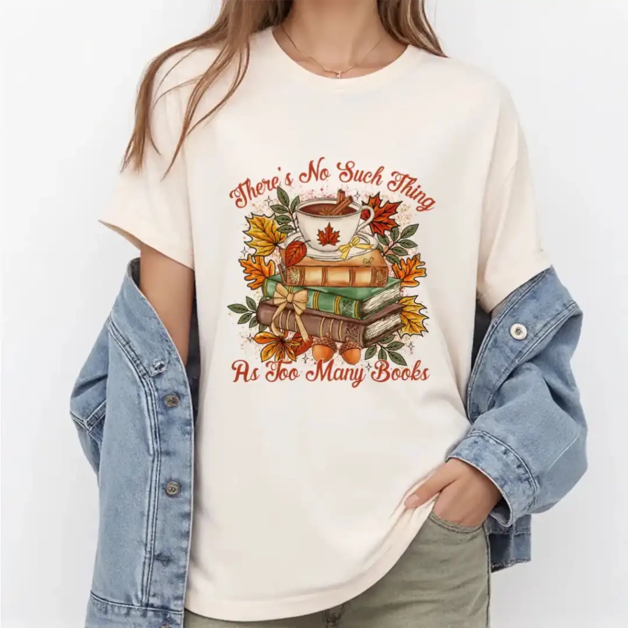 689a7ce09025b Back to School T Shirt - There's No Such Thing As Too Many Books T Shirt (1)