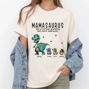 Mamasaurus Like A Normal Grandma Only More Awesome Personalized Tee (1)