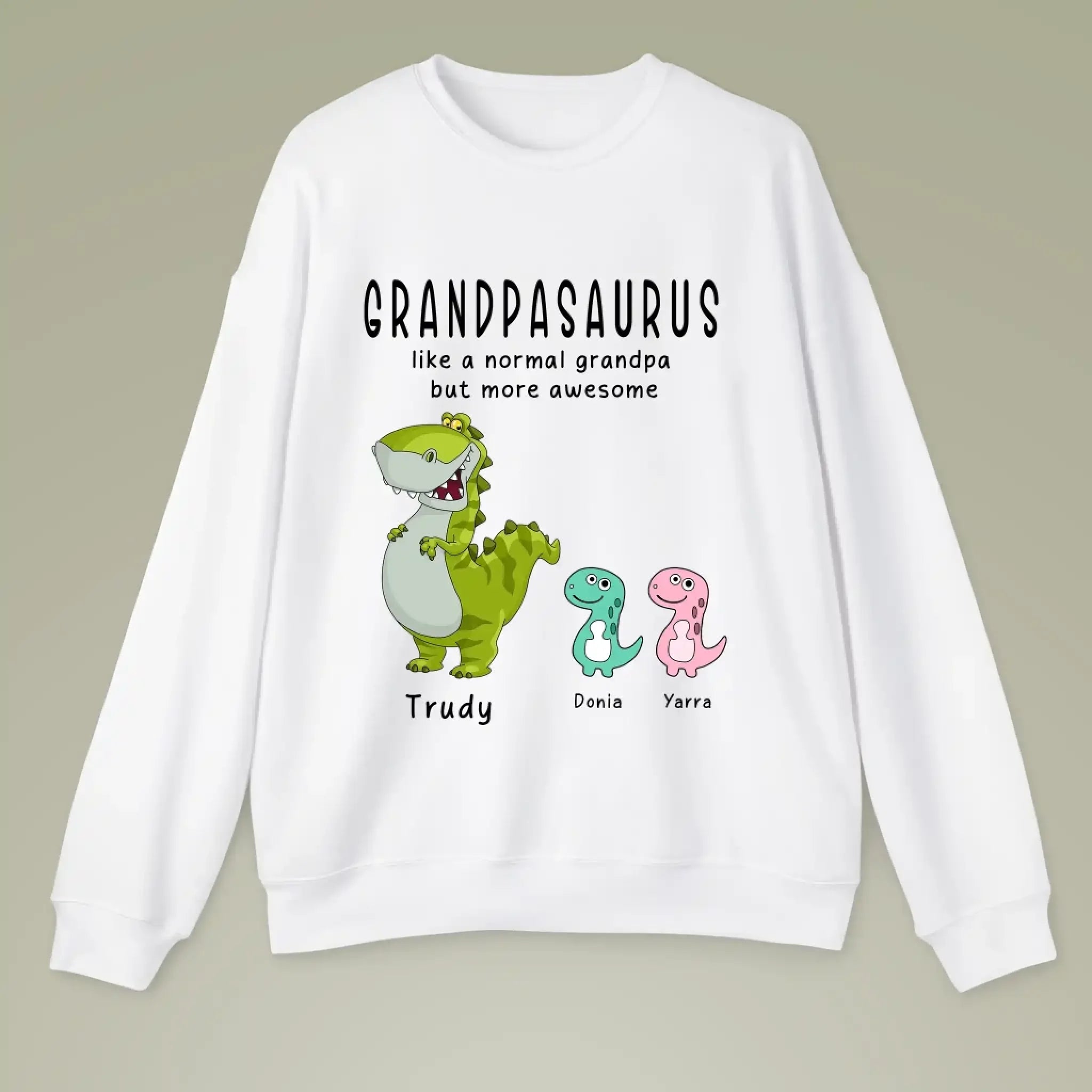 68a20ba25c434 Grandpasaurus sweatshirt - Like A Normal Grandpa Only More Awesome Grandpa and Kids Personalized sweatshirt (1)