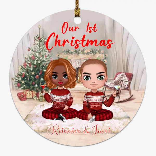 Couple Christmas Ornaments - Our 1st Christmas Personalized Christmas Couple Ornaments Gifts - Image 2