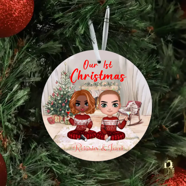 Couple Christmas Ornaments - Our 1st Christmas Personalized Christmas Couple Ornaments Gifts - Image 4
