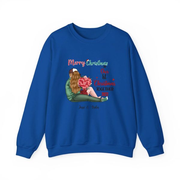 Our First Christmas Together Personalized Christmas Sweatshirt For Couple Royal