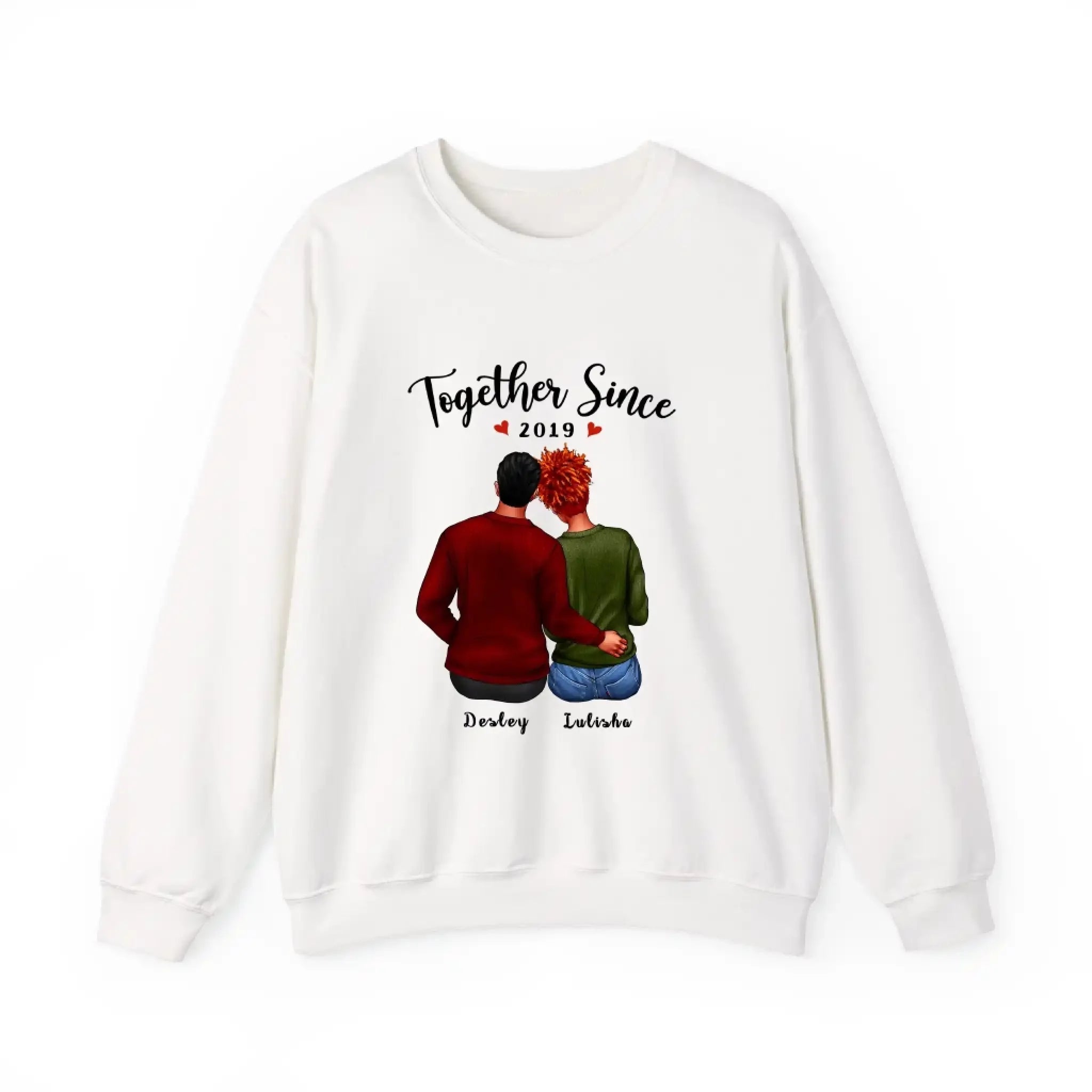 691a40dbe6e48 Together Since Personalized Couples Sweatshirt with Name (3)