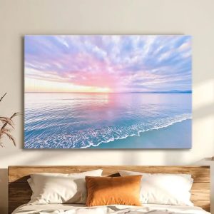 Personalized Landscape Canvas - Beach Sunset Landscape Paintings Wall Art Home Decoration (1)