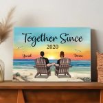 personalised couple canvas - Together Since Personalized Beach Landscape Poster & Canvas Painting Gift For Couple