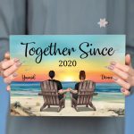 personalized valentine's day gifts-Together Since Personalized Beach Landscape Poster & Canvas Painting Gift For Couple