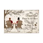 Personalized Couple Canvas Painting - Back View Couple Sitting Under Tree Customized Canvas Valentine's Day Gift Home Decor Wall Art 36x24