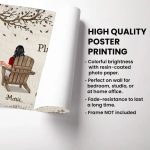 Personalized Couple Poster - Back View Couple Sitting Under Tree Customized Poster Valentine's Day Gift