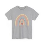 Personalized T-shirts for Girls  - Boho Rainbow Name T-Shirt Custom Gift for Every Age Ice Grey