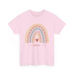 Personalized T-shirts for Girls  - Boho Rainbow Name T-Shirt Custom Gift for Every Age Light Pink