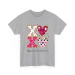 Personalized Couple T-shirts - XOXO Funny Matching Valentine’s Day Custom Name T-shirts for Couples Ice Grey