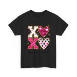 Personalized Couple T-shirts - XOXO Funny Matching Valentine’s Day Custom Name T-shirts for Couples Black