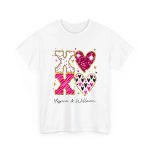 Personalized Couple T-shirts - XOXO Funny Matching Valentine’s Day Custom Name T-shirts for Couples White