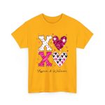 Personalized Couple T-shirts - XOXO Funny Matching Valentine’s Day Custom Name T-shirts  Gold