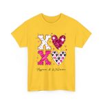Personalized Couple T-shirts - XOXO Funny Matching Valentine’s Day Custom Name T-shirts  Yellow(Daisy)