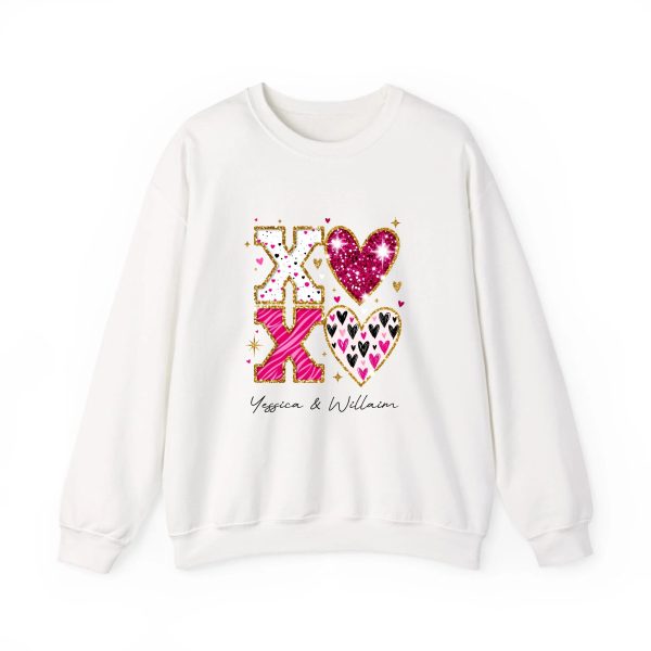 Personalized Couple T-shirts - XOXO Funny Matching Valentine’s Day Custom Name T-shirts White