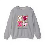 Personalized Couple T-shirts - XOXO Funny Matching Valentine’s Day Custom Name T-shirts  Sport Grey