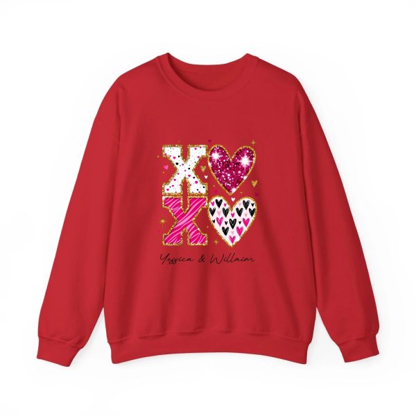 Personalized Couple T-shirts - XOXO Funny Matching Valentine’s Day Custom Name T-shirts Red