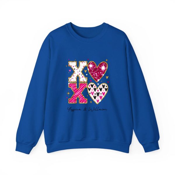 Personalized Couple T-shirts - XOXO Funny Matching Valentine’s Day Custom Name T-shirts Royal