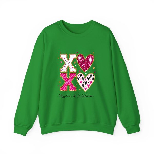 Personalized Couple T-shirts - XOXO Funny Matching Valentine’s Day Custom Name T-shirts Green