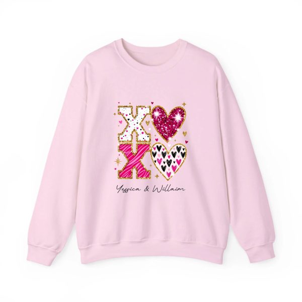 Personalized Couple T-shirts - XOXO Funny Matching Valentine’s Day Custom Name T-shirts Light Pink
