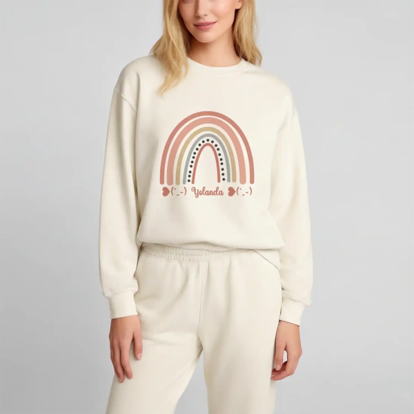 Personalized Sweatshirt for Girls - Boho Rainbow Name Sweatshirt Custom Gift for Every Age (1)
