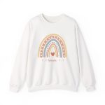 Personalized Sweatshirt for Girls - Boho Rainbow Name Sweatshirt Custom Gift for Women White