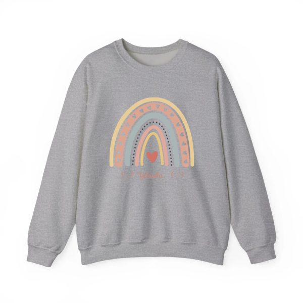 Personalized Sweatshirt for Girls - Boho Rainbow Name Sweatshirt Custom Gift for Women Sport Grey