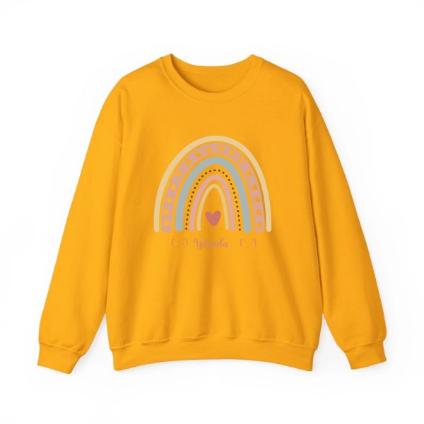 Personalized Sweatshirt for Girls - Boho Rainbow Name Sweatshirt Custom Gift for Women Gold