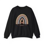 Personalized Sweatshirt for Girls - Boho Rainbow Name Sweatshirt Custom Gift for Women Black