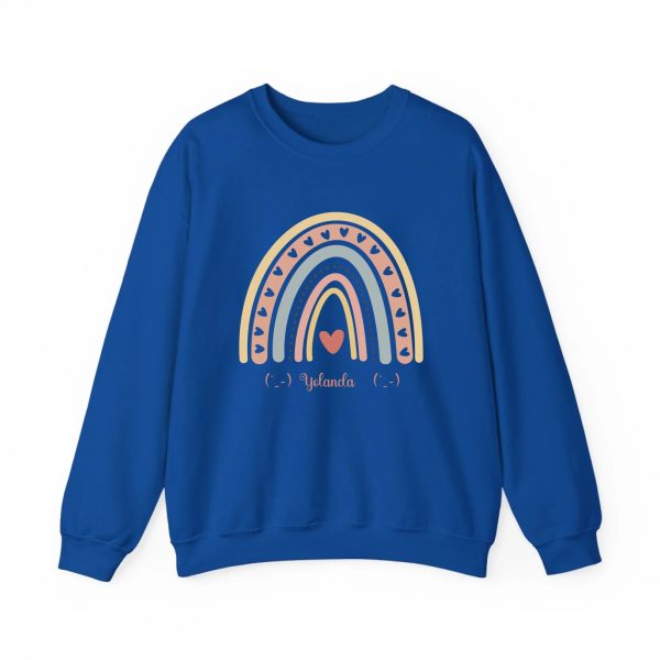 Personalized Sweatshirt for Girls - Boho Rainbow Name Sweatshirt Custom Gift for Women Royal