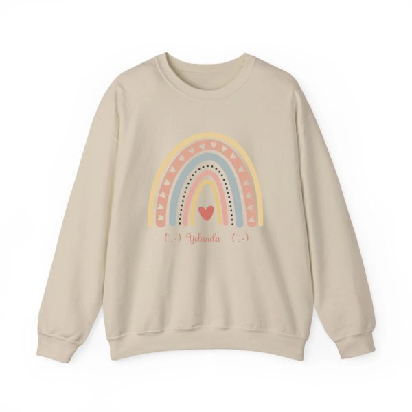 Personalized Sweatshirt for Girls - Boho Rainbow Name Sweatshirt Custom Gift for Women Sand