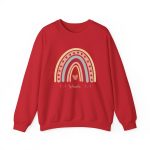 Personalized Sweatshirt for Girls - Boho Rainbow Name Sweatshirt Custom Gift for Women Red
