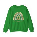 Personalized Sweatshirt for Girls - Boho Rainbow Name Sweatshirt Custom Gift for Women Green