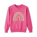 Personalized Sweatshirt for Girls - Boho Rainbow Name Sweatshirt Custom Gift for Youth Pink