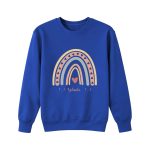 Personalized Sweatshirt for Girls - Boho Rainbow Name Sweatshirt Custom Gift for Youth royal
