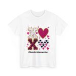 Personalized T Shirt for Couple - XOXO Funny Matching Valentine’s Day Custom Name T Shirts White