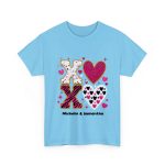 Personalized T Shirt for Couple - XOXO Funny Matching Valentine’s Day Custom Name T Shirts Sky
