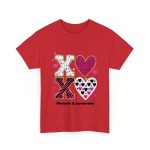 Personalized T Shirt for Couple - XOXO Funny Matching Valentine’s Day Custom Name T Shirts Red
