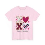 Personalized T Shirt for Couple - XOXO Funny Matching Valentine’s Day Custom Name T Shirts Light Pink