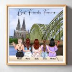 3 & 4 & 5 Sisters Poster - Best Friends Forever Poster  Print With Name, Besties Personalized GIfts (2)