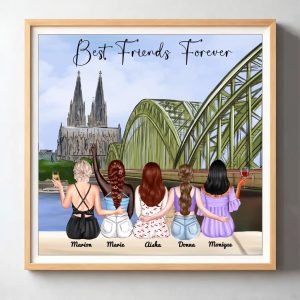 3 & 4 & 5 Sisters Poster - Best Friends Forever Poster  Print With Name, Besties Personalized GIfts (2)