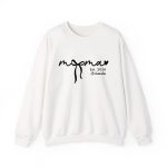 Custom Mama Sweatshirt with Kids Names - Personalized Mother’s Day Gift - 100% Cotton Crewneck S-5XL White (1)