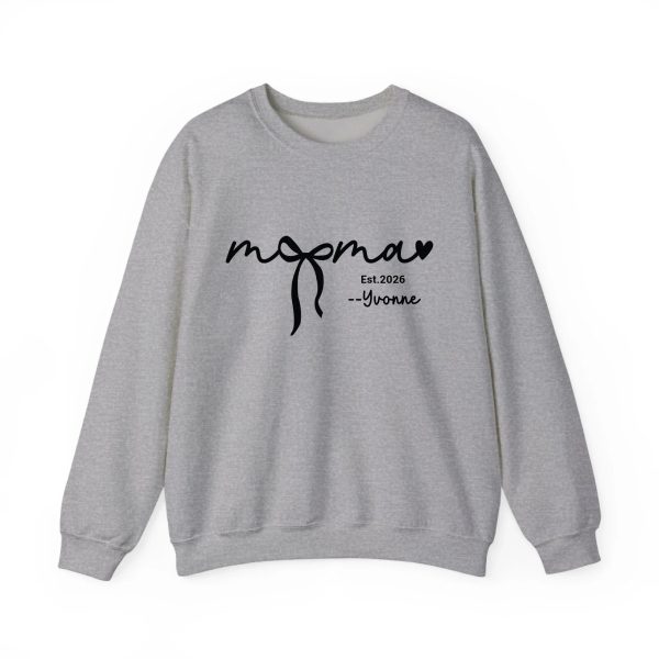 Custom Mama Sweatshirt with Kids Names - Personalized Mother’s Day Gift - 100% Cotton Crewneck S-5XL Sport Grey