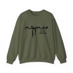 Custom Mama Sweatshirt with Kids Names - Personalized Mother’s Day Gift - 100% Cotton Crewneck S-5XL Military Green