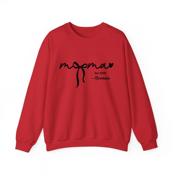 Custom Mama Sweatshirt with Kids Names - Personalized Mother’s Day Gift - 100% Cotton Crewneck S-5XL Red