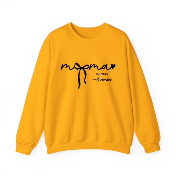 Custom Mama Sweatshirt with Kids Names - Personalized Mother’s Day Gift - 100% Cotton Crewneck S-5XL Gold